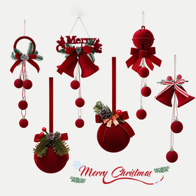 Christmas Tree Balls Hanging Ornaments Xmas Red Bell Hanging Decor Christmas Decoration New Year Home Party Supplies